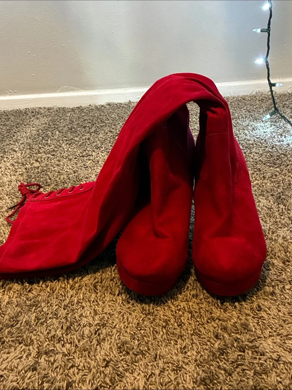 torrid Red Over-the-Knee Platform Block Heel Boots